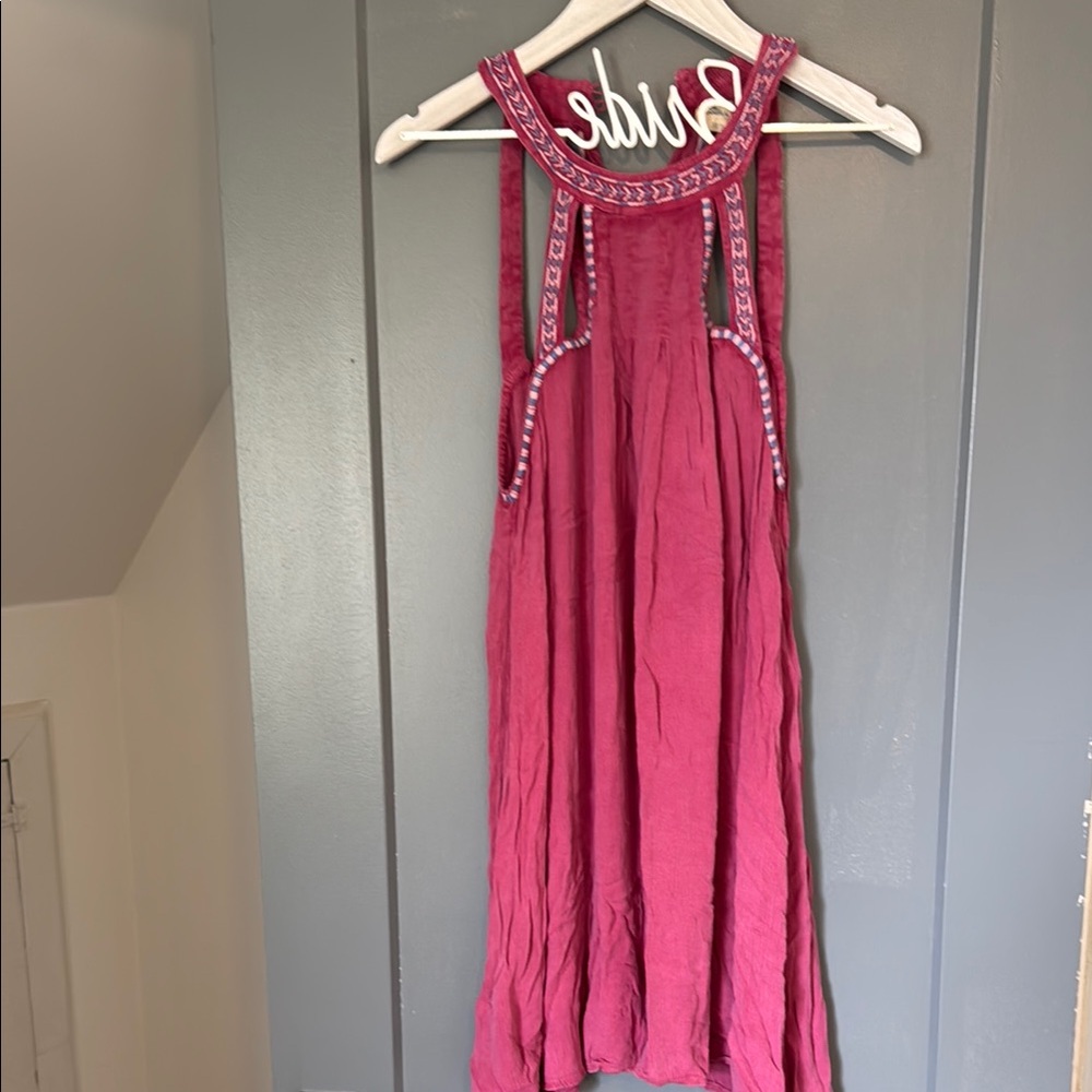 O’Neill Pink Sleeveless Dress with Embroidered Trim